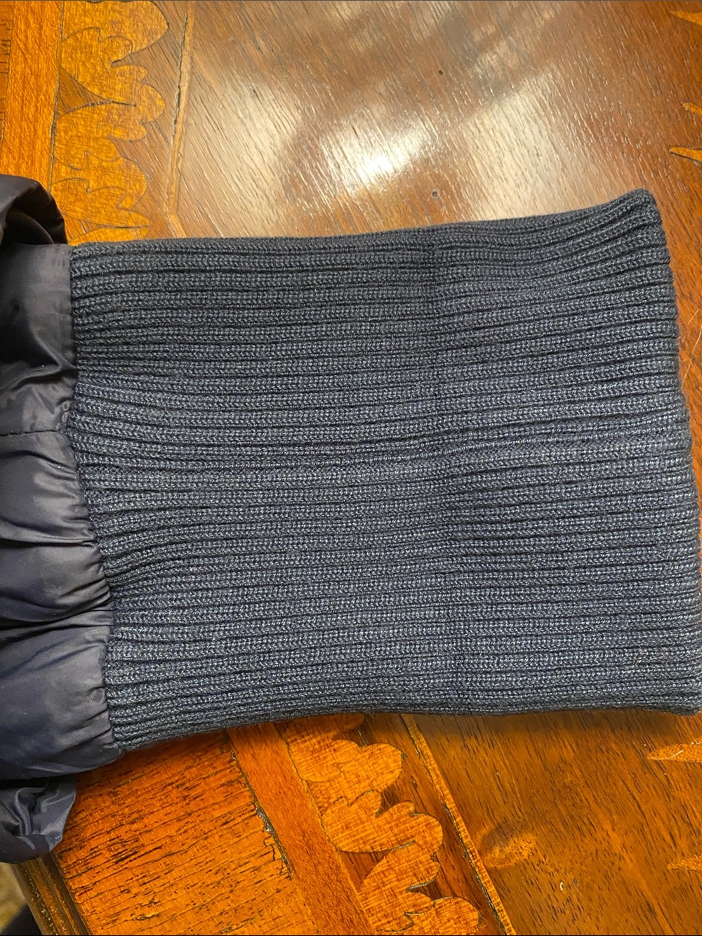 Barbour Quilted Navy Coat with Corduroy Collar • Size 10 - Picture 14 of 16